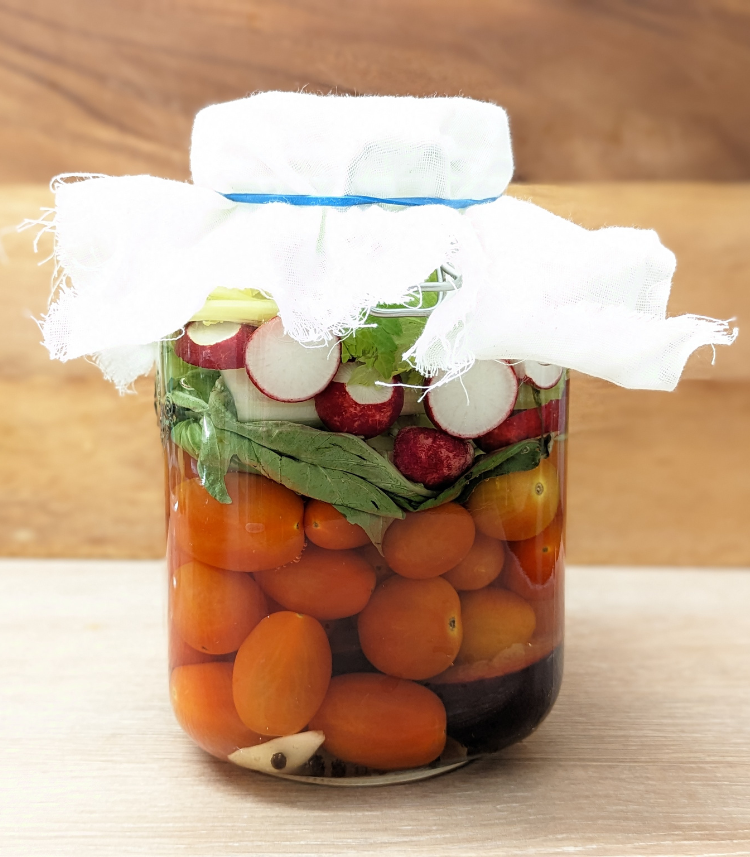 Learn how to ferment water kefir, sauerkraut and basil tomatoes!